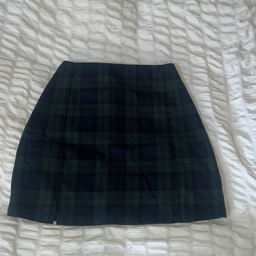 Navy blue and green brandy Melville vintage pencil skirt one size (small)